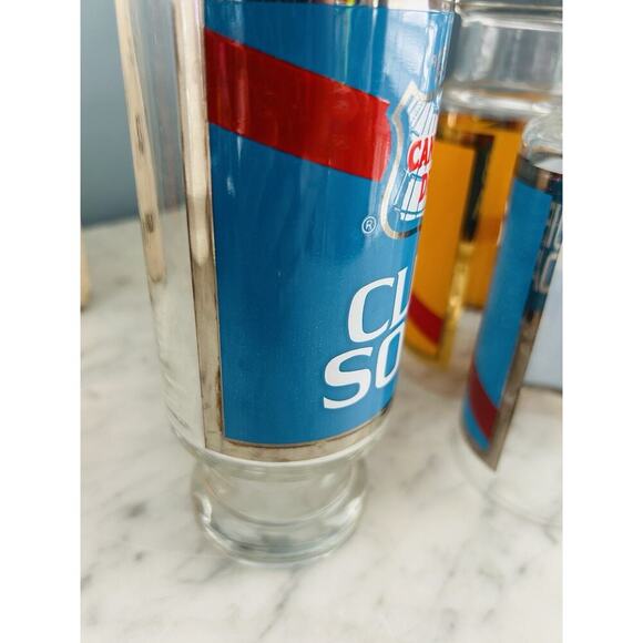 New Canada Dry Club Soda Tonic Water 7” Glass Tumblers Vintage NIB New Old Stock - Picture 9 of 14